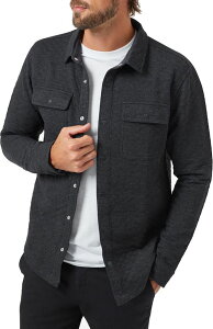 �e���c���[ �����Y �A�E�^�[ �W���P�b�g�E�u���]�� �L���e�B���O tentree Men's Colville Quilted Shacket Meteorite Black Heather �u���b�N