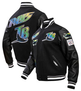 �v���X�^���_�[�h �����Y �A�E�^�[ �W���P�b�g�E�u���]�� Pro Standard Men's Tampa Bay Rays Black Retro Classic Jacket NoColor �u���b�N