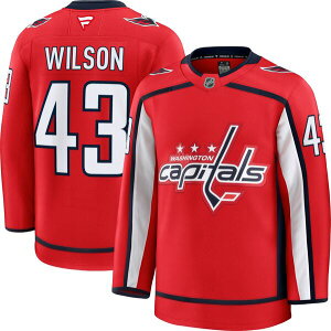 �t�@�i�e�B�N�X �����Y �g�b�v�X �V���c �L���b�v �W���[�W�[ Fanatics NHL Men's Washington Capitals Tom Wilson #43 2024-2025 Premium Authentic Home Jersey NoColor
