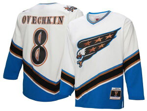 �~�b�`�F��&�l�X �����Y �g�b�v�X �V���c ���B���e�[�W �L���b�v �W���[�W�[ Mitchell & Ness Men's Washington Capitals Alex Ovechkin #8 2005 White Power Play Vintage Replica Jersey NoColor �z���C�g