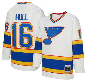 �~�b�`�F��&�l�X �����Y �g�b�v�X �V���c ���B���e�[�W���[�W�[ Mitchell & Ness Men'st. Louis Blues Brett Hull #16 1990 White Power Play Vintage Replica Jersey NoColor �z���C�g