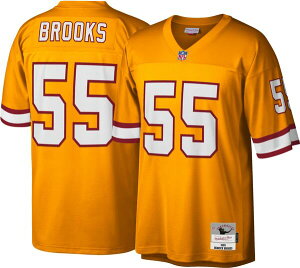 �~�b�`�F��&�l�X �����Y �g�b�v�X �V���c �W���[�W�[ Mitchell & Ness Men's Tampa Bay Buccaneers Derrick Brooks #55 Gold 1995 Throwback Jersey NoColor �S�[���h