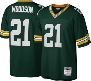 �~�b�`�F��&�l�X �����Y �g�b�v�X �V���c �W���[�W�[ Mitchell & Ness Men's Green Bay Packers Charles Woodson #21 Green 2010 Throwback Jersey NoColor �O���[��