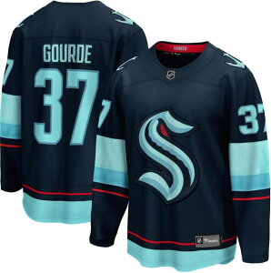 �y���������z �t�@�i�e�B�N�X �����Y �V���c �g�b�v�X NHL Seattle Kraken Yanni Gourde #37 Breakaway Home Replica Jersey NoColor