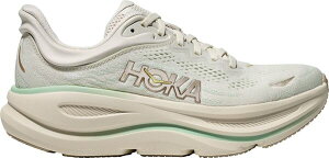 �z�J�I�l�I�l ���f�B�[�X �V���[�Y �X�j�[�J�[ HOKA Women's Bondi 9 Running Shoes Beige/Green �O���[��