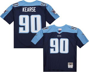 �~�b�`�F��&�l�X �����Y �g�b�v�X �V���c �W���[�W�[ Mitchell & Ness Men's Tennessee Titans Jevon Kearse #90 1999 Navy Throwback Jersey NoColor �l�C�r�[