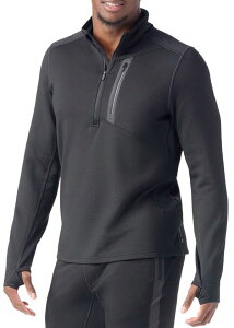 �X�}�[�g�E�[�� �����Y �A�E�^�[ �p�[�J�[�E�X�E�F�b�g �t���[�X Smartwool Men's Active Half-Zip Fleece Black �u���b�N