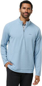 �g���r�X�}�q���[ �����Y �g�b�v�X �V���c TravisMathew Men's Perfromance Waffle Golf 1/4 Zip Dusty Blue �u���[