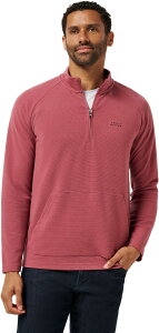 �g���r�X�}�q���[ �����Y �g�b�v�X �V���c TravisMathew Men's Perfromance Waffle Golf 1/4 Zip Roan Rouge