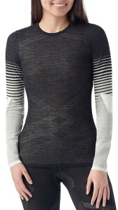 �X�}�[�g�E�[�� ���f�B�[�X �g�b�v�X �V���c �j�b�g Smartwool Women's Intraknithermal Merino Pattern Baselayer Top Black �u���b�N