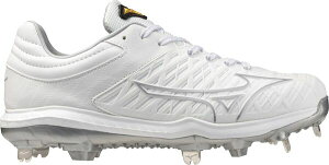 �~�Y�m ���f�B�[�X �V���[�Y �X�j�[�J�[ Mizuno Women's Pro FP Metal Fastpitch Softball Cleats White/Silver �z���C�g