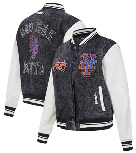 �v���X�^���_�[�h ���f�B�[�X �A�E�^�[ �W���P�b�g�E�u���]�� �f�j�� Pro Standard Women's New York Mets Black Rebel Athletics Denim Jacket NoColor �u���b�N