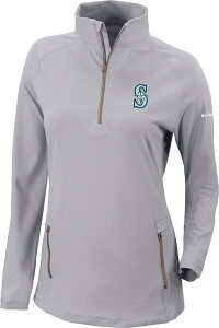 �R�����r�A ���f�B�[�X �{�g���X�J�[�g Columbia Women'seattle Mariners Omni-Wick Outward Nine 1/4 Zipullover Gray �O���[