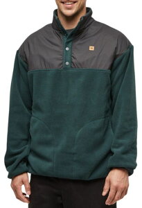 �y���������z �e���c���[ �����Y �p�[�J�[�E�X�E�F�b�g �A�E�^�[ Tentree Men's Recycled MicroFleece Contrast 1/4 Snap Forest Pine/Meteorite Blk