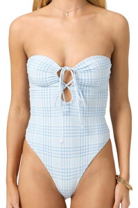 �I�j�[�� ���f�B�[�X �g�b�v�X �V���c O'Neill Women's Catamaran Plaid Poolside One-Piece Swimsuit Azurine �`�F�b�N