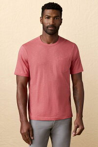 �t�@���e�B �����Y �g�b�v�X T�V���c Faherty Men'sunwashed Pocket Short Sleeve T-Shirt Coral Red ���b�h