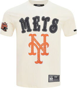�v���X�^���_�[�h �����Y �g�b�v�X T�V���c ���S Pro Standard Men's New York Mets Cream Rebel Athleticstacked Logo Short Sleeve T-Shirt NoColor �N���[��