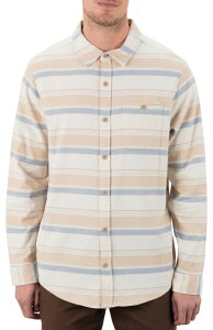 �n�[���[ �����Y �g�b�v�X �V���c Hurley Men's Portland Stripe Stretch Long Sleeve Flannel Bone �X�g���C�v