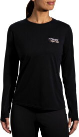 【送料無料】 ブルックス レディース Tシャツ トップス Brooks Women's Empower Her Distance Long Sleeve 3.0 T-Shirt Black