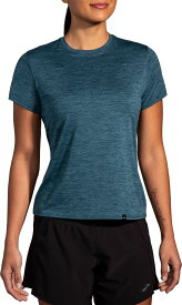 【送料無料】 ブルックス レディース Tシャツ トップス Brooks Women's Luxe Short Sleeve T-Shirt Heather Ocean Drive