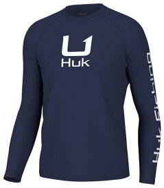 【送料無料】 フック メンズ Tシャツ トップス HUK Men's Icon Crew Neck Long Sleeve T-Shirt Naval Academy