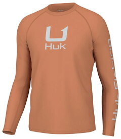 【送料無料】 フック メンズ Tシャツ トップス HUK Men's Icon Crew Neck Long Sleeve T-Shirt Sunburn