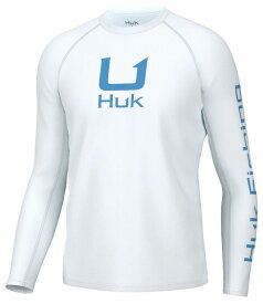 【送料無料】 フック メンズ Tシャツ トップス HUK Men's Icon Crew Neck Long Sleeve T-Shirt White