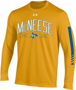 �A���_�[�A�[�}�[ �����Y �g�b�v�X T�V���c �R�b�g�� Under Armour Men's McNeese State Cowboys Gold Performance Cotton Long Sleeve T-Shirt NoColor �S�[���h