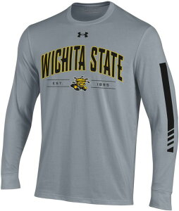�A���_�[�A�[�}�[ �����Y �g�b�v�X T�V���c �R�b�g�� Under Armour Men's Wichita State Shockers Heather Grey Performance Cotton Long Sleeve T-Shirt NoColor �O���[