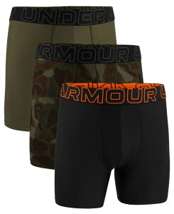 �A���_�[�A�[�}�[ �����Y �A���_�[�E�F�A �{�N�T�[�p���c Under Armour Men's Performance Tech Novelty 6 �h Boxer Briefs 3 Pack Black/Solar Orange �u���b�N