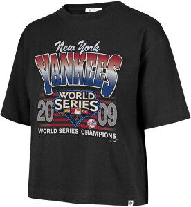�t�H�[�e�B�[�Z�u�� ���f�B�[�X �g�b�v�X T�V���c '47 Women's New York Yankees Black Cooperstown Playoff Reed City T-Shirt NoColor �u���b�N