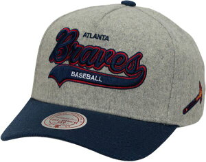 �~�b�`�F��&�l�X ���f�B�[�X �A�N�Z�T���[ �X�q Mitchell & Ness Adult Atlanta Braves Grey Tailsweep Snapback Hat NoColor �O���[