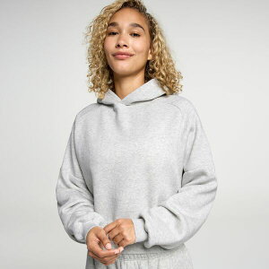 DSG ���f�B�[�X �A�E�^�[ �p�[�J�[�E�X�E�F�b�g �N���b�v�h �t���[�X DSG Women's Classic Fleece Athleticropped Hoodie Light Heather Grey �O���[