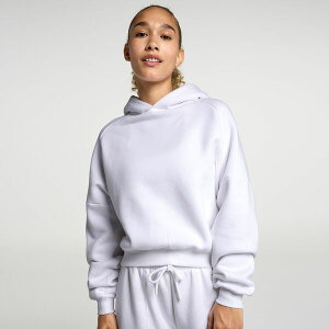 DSG ���f�B�[�X �A�E�^�[ �p�[�J�[�E�X�E�F�b�g �N���b�v�h �t���[�X DSG Women's Classic Fleece Athleticropped Hoodie Pure White �z���C�g