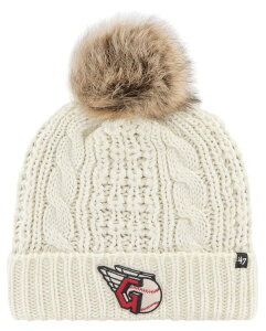 �t�H�[�e�B�[�Z�u�� �����Y �A�N�Z�T���[ �X�q �j�b�g '47 Adult Cleveland Guardians White Meeko Cuffed Knit Pom Beanie NoColor �z���C�g
