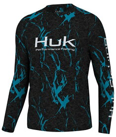【送料無料】 フック メンズ Tシャツ トップス HUK Men's Kelp Wash Pursuit Long Sleeve T-Shirt Black