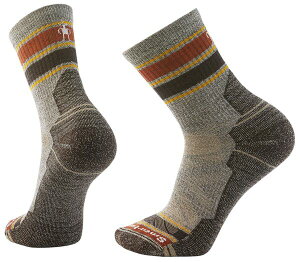 �X�}�[�g�E�[�� ���f�B�[�X �A���_�[�E�F�A �C�� Smartwool Men's Hike Light Cushion Striped Mid Crew Socks Taupe/Natural Marl �}�[��