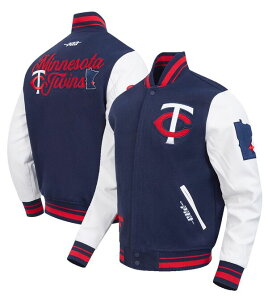 �v���X�^���_�[�h �����Y �A�E�^�[ �W���P�b�g�E�u���]�� �E�[�� Pro Standard Men's Minnesota Twins Navy Rib Wool Jacket NoColor �l�C�r�[