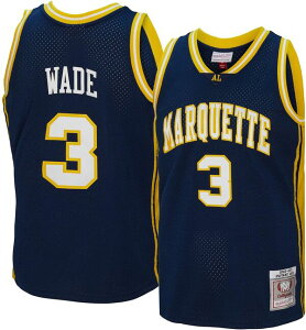 �~�b�`�F��&�l�X �����Y �g�b�v�X �V���c �W���[�W�[ Mitchell & Ness Men's Marquette Golden Eagles Dwyane Wade #3 Blue 2002-03 Swingman Replica Throwback Jersey NoColor �u���[