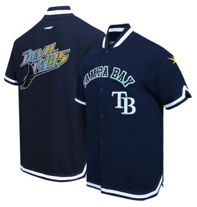 �v���X�^���_�[�h �����Y �A�E�^�[ �W���P�b�g�E�u���]�� Pro Standard Men's Tampa Bay Rays Navy Warmup Jacket NoColor �l�C�r�[