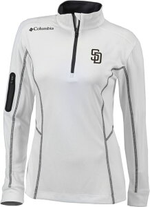 �R�����r�A ���f�B�[�X �{�g���X�J�[�g Columbia Women'san Diego Padres Omni-Wick Shotgun 1/4 Zipullover White �z���C�g