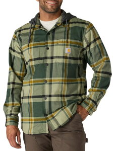 �J�[�n�[�g �����Y �A�E�^�[ �W���P�b�g�E�u���]�� �V���c Carhartt Men's Hooded Flannel Shirt Jacket Forestry Green �O���[��
