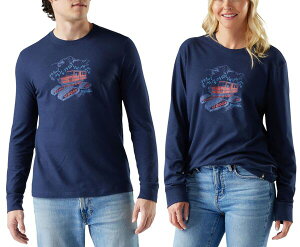 �X�}�[�g�E�[�� �����Y �g�b�v�X T�V���c �O���t�B�b�N SmartWool Men'snowcat Graphic Long Sleeve Graphic T-Shirt Deep Navy �l�C�r�[