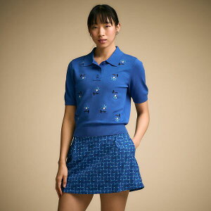 �L�����[ ���f�B�[�X �A�E�^�[ �j�b�g�E�Z�[�^�[ �|���V���c CALIA Women'sweater Golf Polo Dahlia Blue �u���[