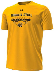 �A���_�[�A�[�}�[ �����Y �g�b�v�X T�V���c Under Armour Men's Wichita State Shockers Gold Baseball Performance T-Shirt NoColor �S�[���h