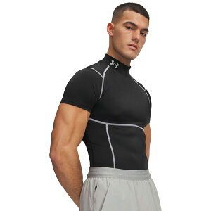 �A���_�[�A�[�}�[ �����Y �g�b�v�X �V���c ���b�N�l�b�N Under Armour Men's HeatGear Elite Compression Mock Neck Shirt Ultimate Blk/Blk/Ref