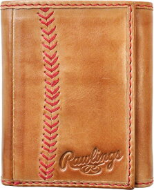 【送料無料】 ローリングス メンズ 財布 アクセサリー Rawlings Baseball Stitch Leather Trifold Wallet Tan