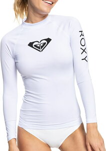 yz LV[ fB[X gbv̂  Roxy Women's Whole Hearted Long Sleeve Rashguard Bright White