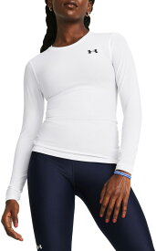 【送料無料】 アンダーアーマー レディース Tシャツ トップス Under Armour Women's HeatGear OG Compression Long Sleeve T-Shirt White