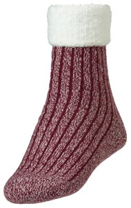 �m�[�X�C�[�X�g ���f�B�[�X �A���_�[�E�F�A �C�� Northeast Outfitters Women's Rib Crew Cozy Cabin Cuffed Socks Burgundy �o�[�K���f�B